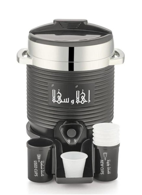 Zamzam Mini Tank 2L Inspiring By Mecca Black (Silver Ring).