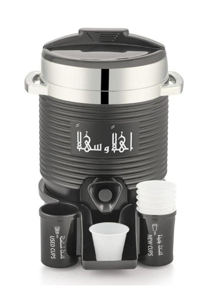 Zamzam Mini Tank 2L Inspiring By Mecca Black (Silver Ring).
