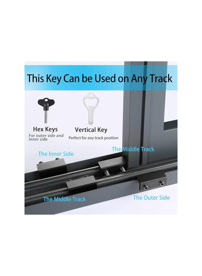 The Bros Sliding Window Locks with Key, Sliding Security Window Locks, Adjustable Sliding Door Window Locks, Security Window Lock for Patio, Bedroom, Home and Office Windows (Black 4 Sets)  - Image 4
