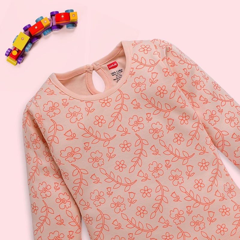 LuvLap Girls Cotton F/S Top & Pyjama Set - Multicolour, 3-6 Months - Image 5