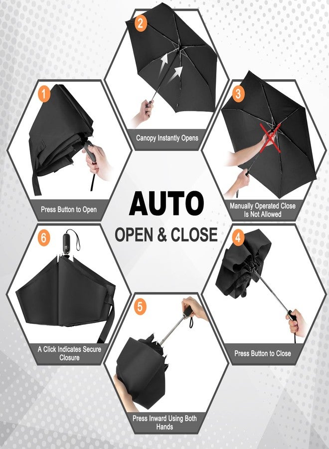 Lejorain Mini Automatic Umbrella for Travel - Flat Compact Folding Umbrella Lightweight Portable Umbrellas for Rain Paraguas - Image 4