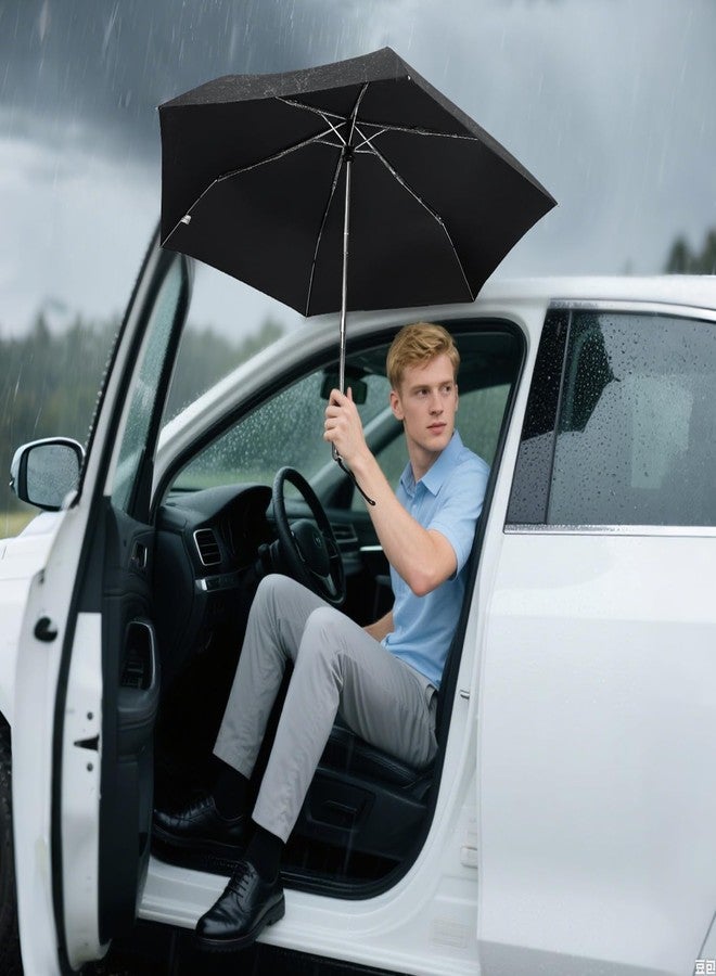 Lejorain Mini Automatic Umbrella for Travel - Flat Compact Folding Umbrella Lightweight Portable Umbrellas for Rain Paraguas - Image 2