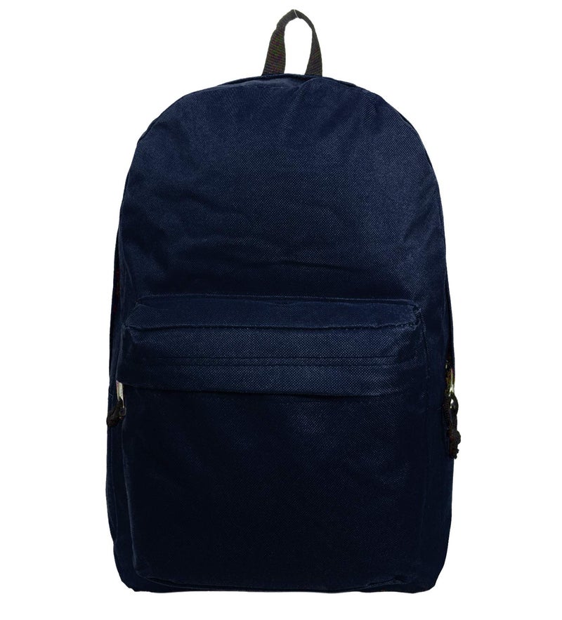 K-Cliffs KCliffs 18in Classic Backpack Basic Bookbag Simple School Book Bags Vintage Emergency Daypack wPadded Back Side Pocket