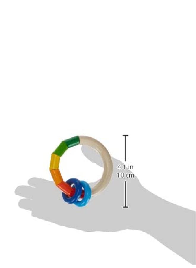 HABA Kringelring Wooden Clutching Toy Rattle With Plastic Rings (Made In Germany) - Image 4