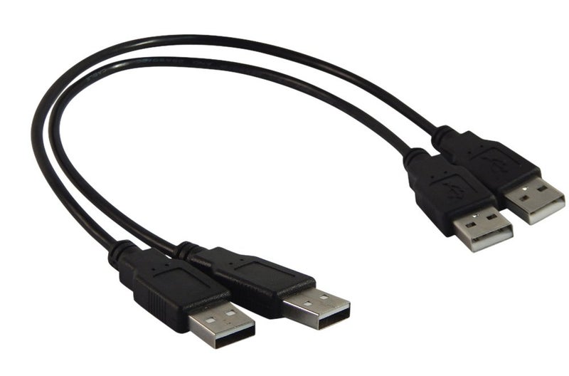 Your Cable Store Black USB 2.0 High Speed Male A to Male A Cable (01 Ft 2 Pack) - Image 1