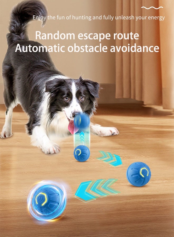 مكمهينغ بوب لعبة كرة للكلاب، كرة تفاعلية للكلاب، كرة متحركة أوتوماتيكية، قابلة لإعادة الشحن عبر USB، كرة للكلاب متدحرجة أوتوماتيكيًا، كرات لعب للقطط والكلاب والحيوانات الأليفة داخل المنزل، لون أزرق - Image 4