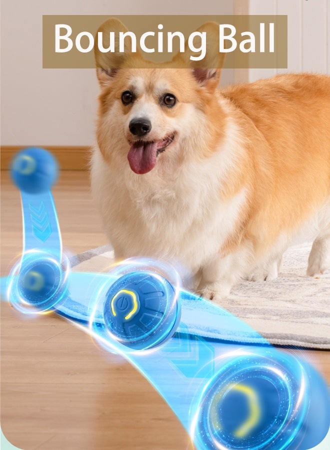 مكمهينغ بوب لعبة كرة للكلاب، كرة تفاعلية للكلاب، كرة متحركة أوتوماتيكية، قابلة لإعادة الشحن عبر USB، كرة للكلاب متدحرجة أوتوماتيكيًا، كرات لعب للقطط والكلاب والحيوانات الأليفة داخل المنزل، لون أزرق - Image 2