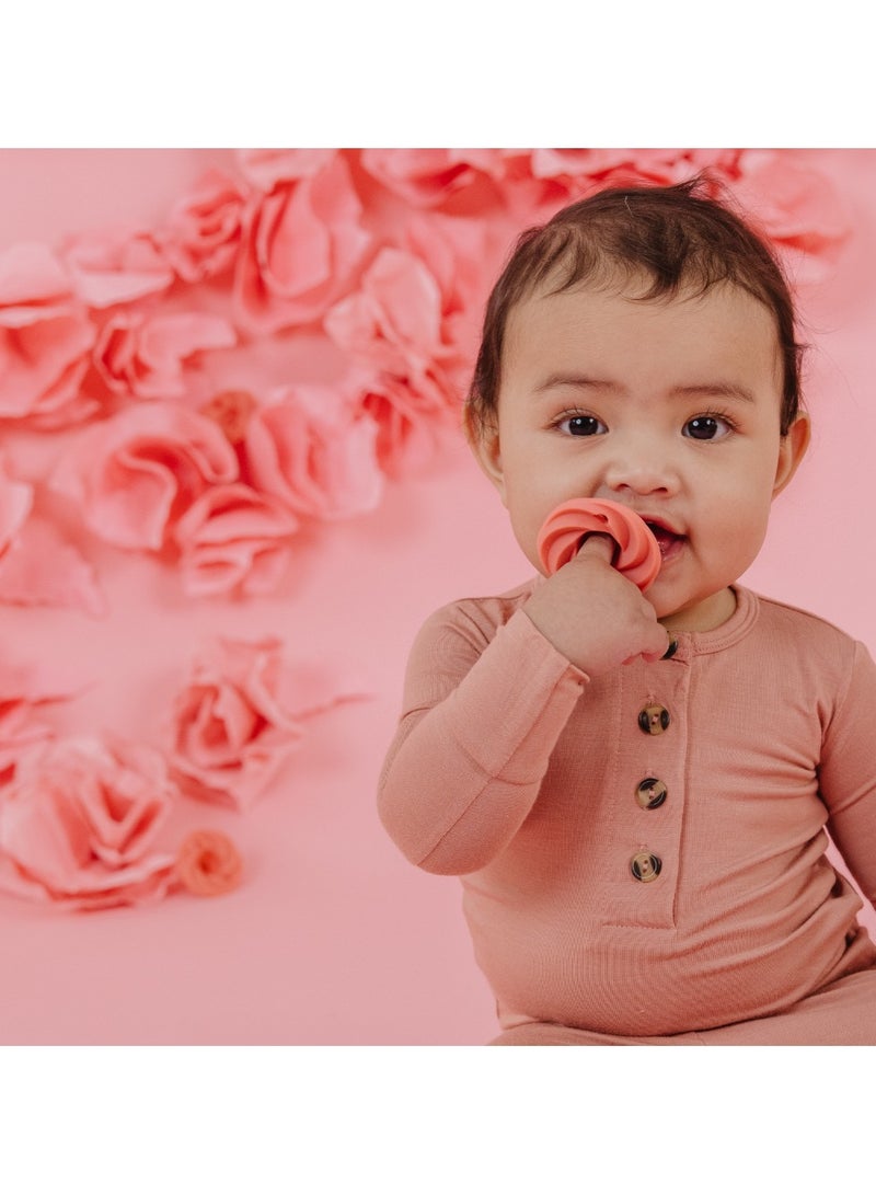 Doddle & Co. Baby Pacifier, Natural Shape, 100% Silicone - Holland Pop Pacifier (0-3m) - Blush/Peach - Image 5