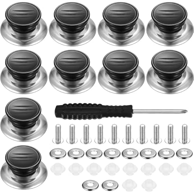 NALACAL مقابض أغطية الأواني العلوية، مقابض أغطية أواني الطهي، مقابض أغطية أواني الطهي، مقابض أغطية أواني الطهي الزجاجية، 10 قطع - Image 2