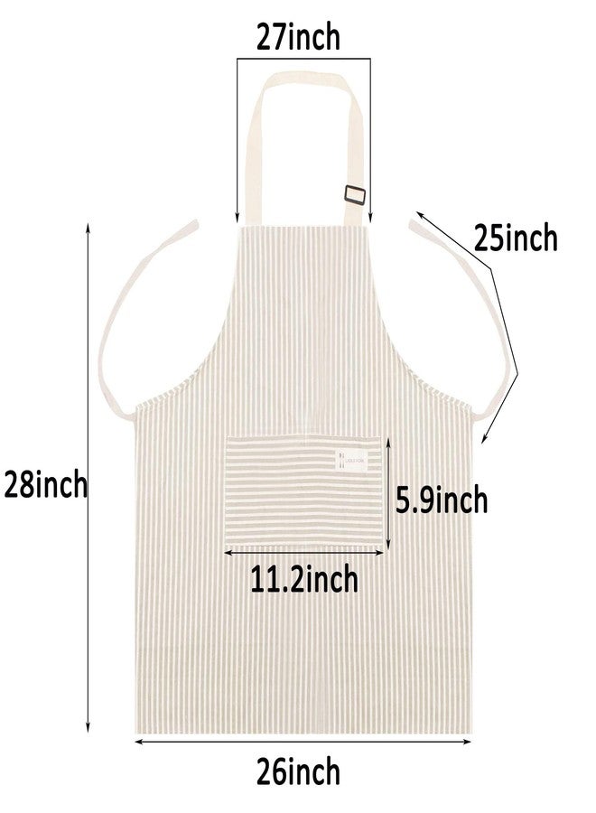 Lofekea Aprons 2 Pack Adjustable Bib Aprons with 2 Pockets Cotton Linen Cooking Kitchen Chef Apron for Women and Men - Image 4