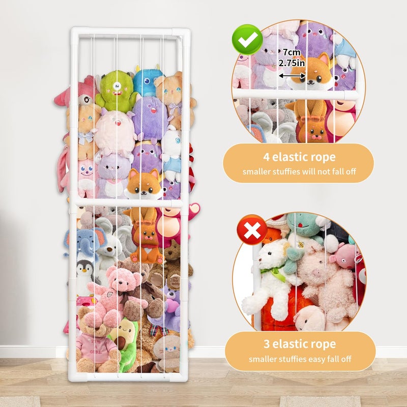 BomSaluka Stuffed Animal Storage, Kids Toy Zoo Storage Organizer with Elastic Band, Thicken PVC Tube Large Stuffed Animals Holder for Nursery Playroom Bedroom Room Furniture Plush Storage - Image 2