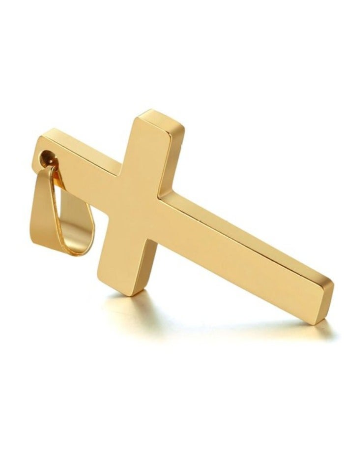 عام قلادة الصليب - قلادة صغيرة مصنوعة من الفولاذ المقاوم للصدأ باللون الذهبي مع سلسلة - مجوهرات بسيطة تعبيراً عن الإيمان - Image 4