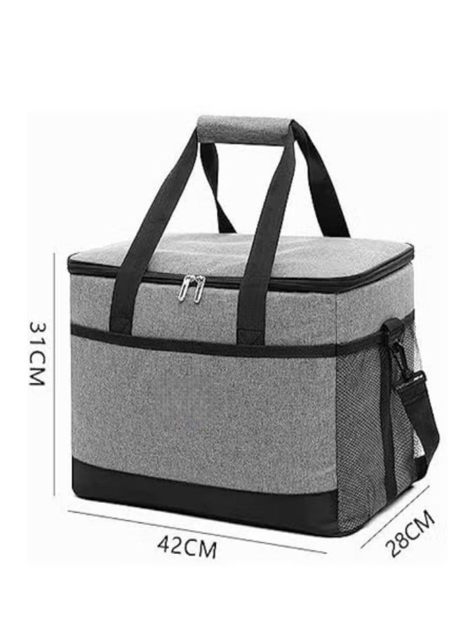 HOOKOR Large Cooler Bag,33L Collapsible Insulated Bags Leakproof Lunch Cooler Tote with Multi-Pockets for Adult Insulated Thermal Bag for Beach, Picnic, Family Outdoor Activities - Image 2