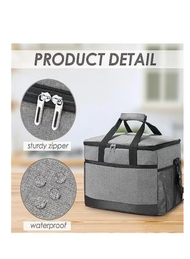 HOOKOR Large Cooler Bag,33L Collapsible Insulated Bags Leakproof Lunch Cooler Tote with Multi-Pockets for Adult Insulated Thermal Bag for Beach, Picnic, Family Outdoor Activities - Image 4