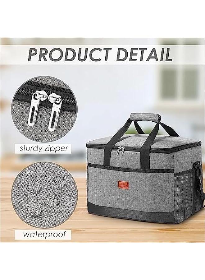 HOOKOR Large Cooler Bag,33L Collapsible Insulated Bags Leakproof Lunch Cooler Tote with Multi-Pockets for Adult Insulated Thermal Bag for Beach, Picnic, Family Outdoor Activities - Image 5