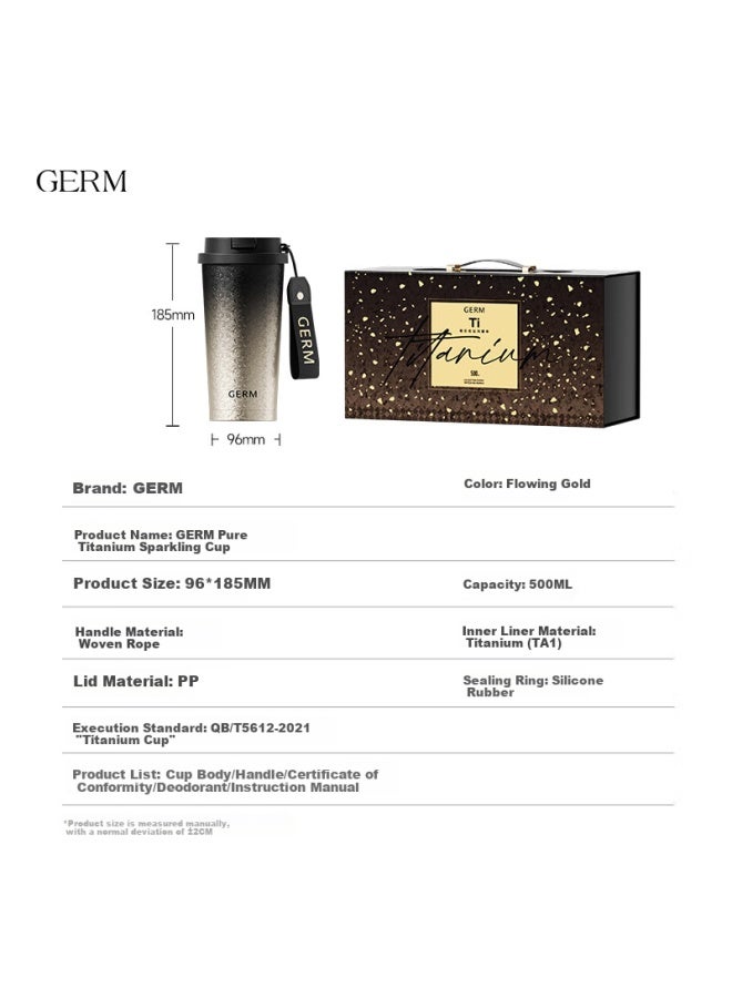Germ Pure Titanium Insulated Mug Coffee Cup For Men And Women With Straw, Water Bottle, Teacher's Day Gift, 500ml Gold - Image 5