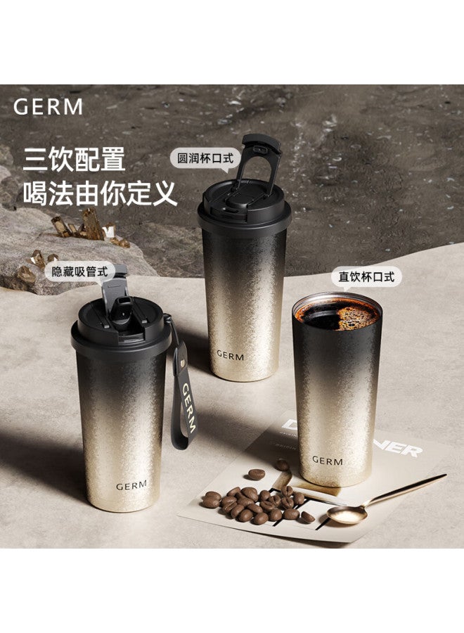Germ Pure Titanium Insulated Mug Coffee Cup For Men And Women With Straw, Water Bottle, Teacher's Day Gift, 500ml Gold - Image 2