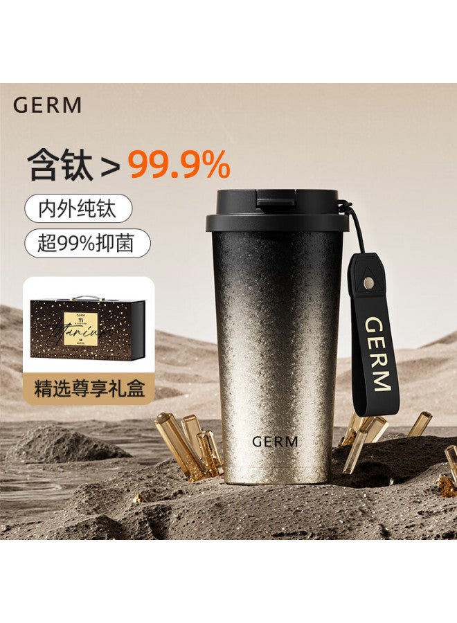 Germ Pure Titanium Insulated Mug Coffee Cup For Men And Women With Straw, Water Bottle, Teacher's Day Gift, 500ml Gold - Image 1