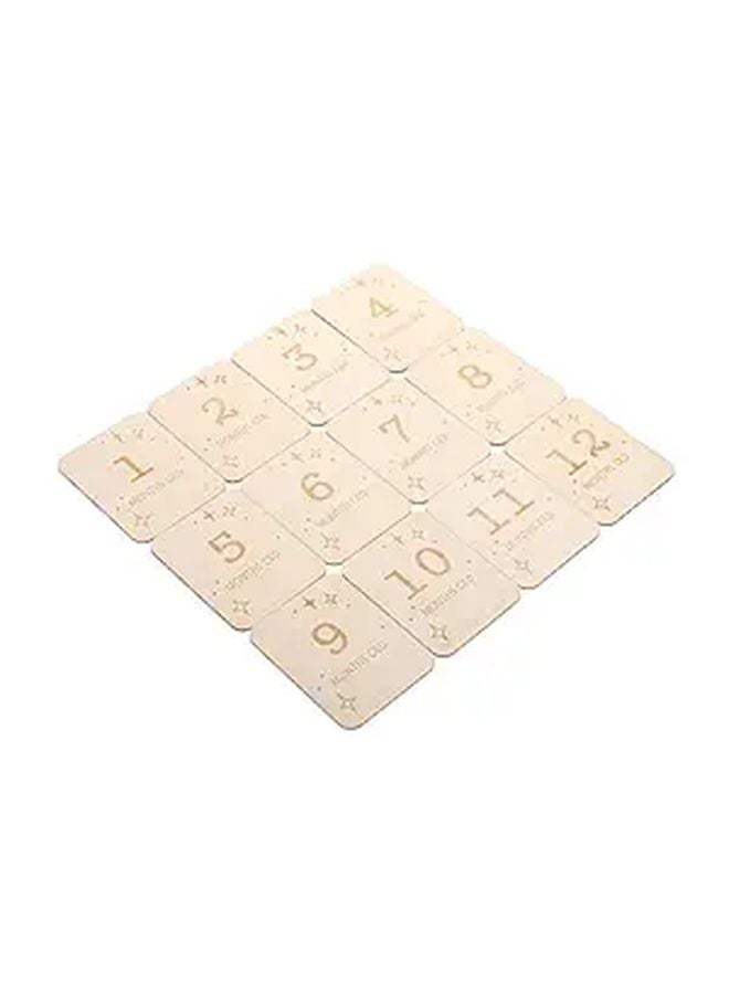 12pcs Wooden Baby Milestone Cards For Newborn Month Blanket Photography Props - Image 1