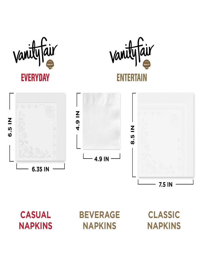Vanity Fair Entertain Beverage Paper Napkins, White, 2-Ply, 40 Count, 4.9" x 4.9", Disposable Napkins for Entertaining - Image 5