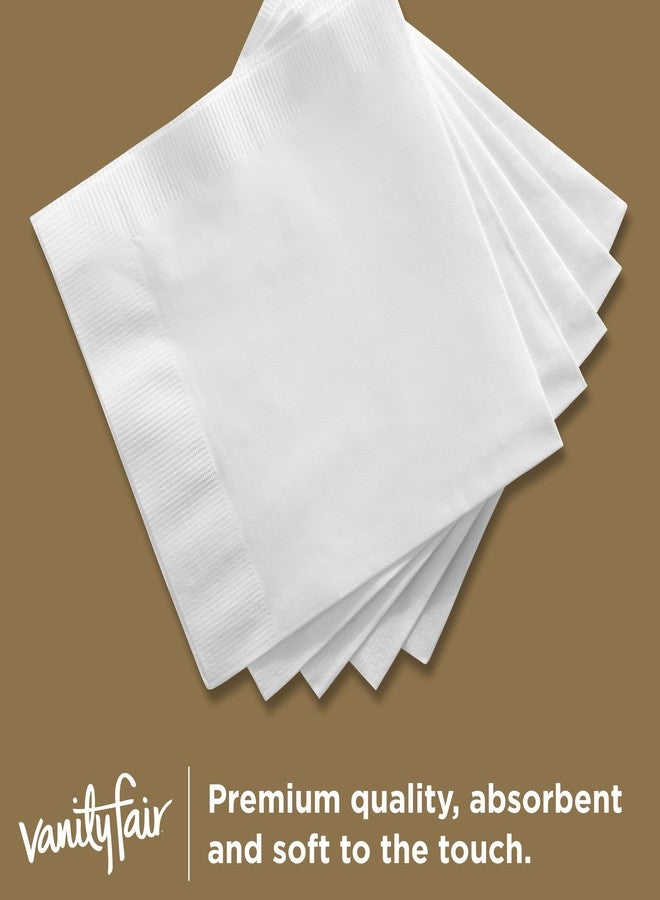 Vanity Fair Entertain Beverage Paper Napkins, White, 2-Ply, 40 Count, 4.9" x 4.9", Disposable Napkins for Entertaining - Image 3