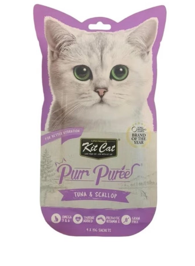 Kit Cat Full and balanced puri cat food with kitcat, 4x15 grams