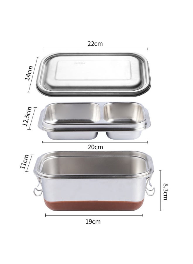 304 Stainless Steel Insulated Bucket Lunch Box Style Student Office Worker Leak-proof Double-layer Sealed Lunch Box Fresh-keeping Box