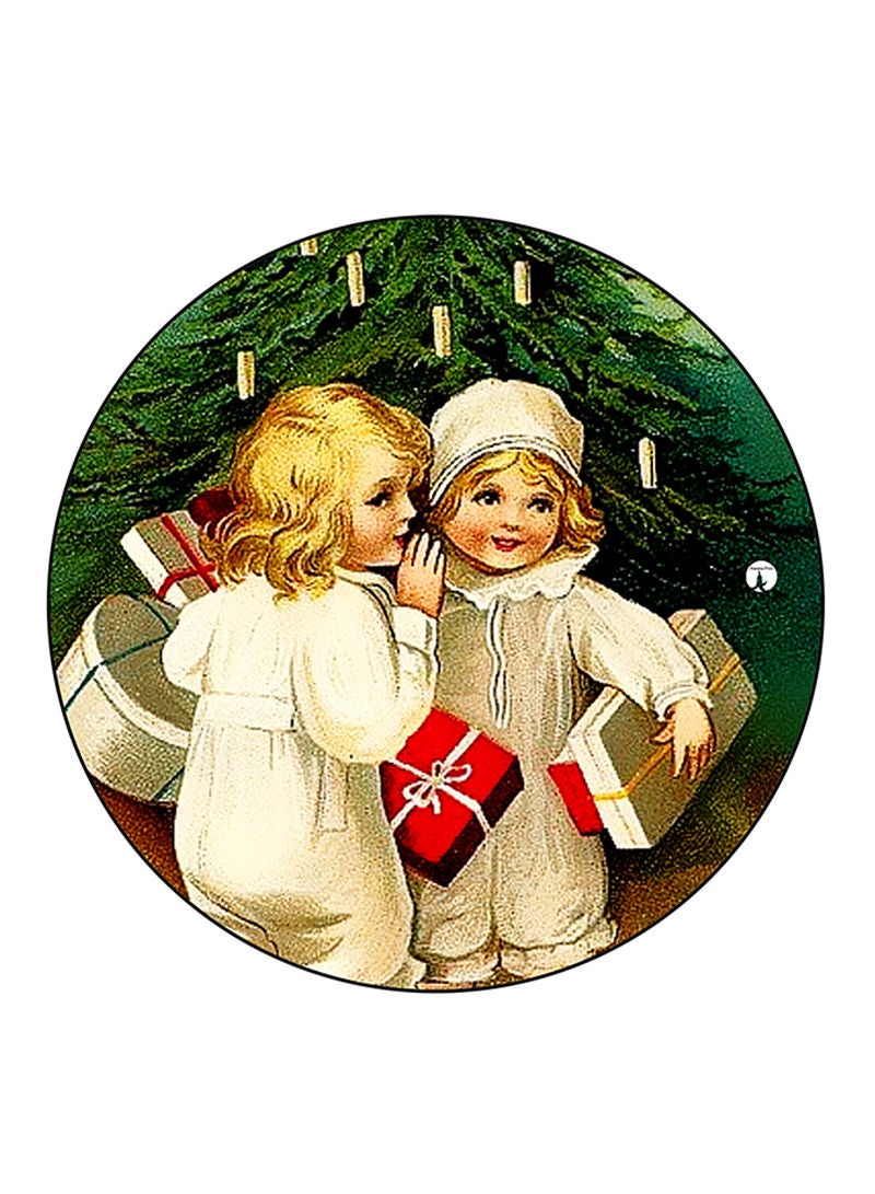 RKN Vintage Art Printed Mouse Pad  Round  Multicolour