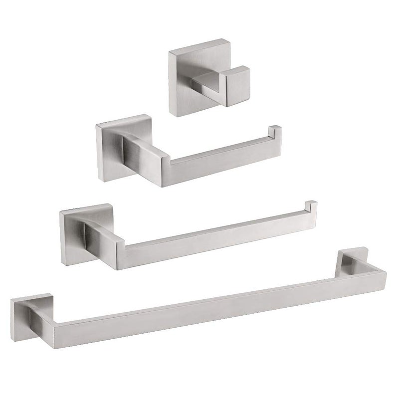TURS 4 Pieces Bathroom Hardware Accessories Set Brushed Towel Holder SetWall MountedPremium Stainless SteelQ7BRP440CM