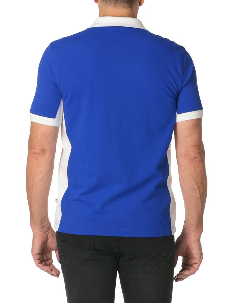 Nautica Men's Short Sleeve Color Block Performance Pique Polo Shirt Shirt, Bright Cobalt, Medium - Image 5