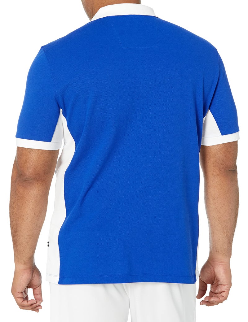 Nautica Men's Short Sleeve Color Block Performance Pique Polo Shirt Shirt, Bright Cobalt, Medium - Image 2