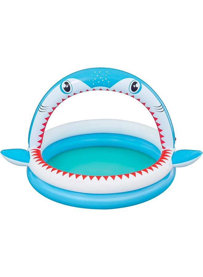 Bestway Sharktastic Paddling Pool With Water Sprinkler 163 X 127 X 92 Cm - Image 1