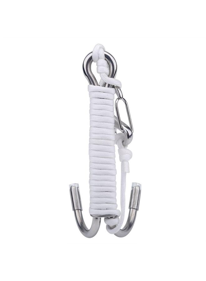 Reef Drift Hook, Scuba Diving Double Dual Stainless Steel Reef Drift Hook with Line for Cave Dive (Color : White) - Image 1