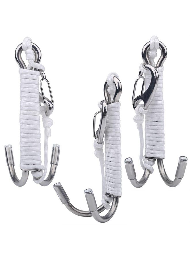 Reef Drift Hook, Scuba Diving Double Dual Stainless Steel Reef Drift Hook with Line for Cave Dive (Color : White) - Image 5