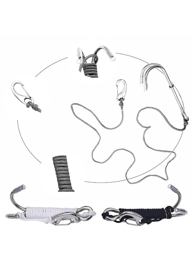 Reef Drift Hook, Scuba Diving Double Dual Stainless Steel Reef Drift Hook with Line for Cave Dive (Color : White) - Image 3