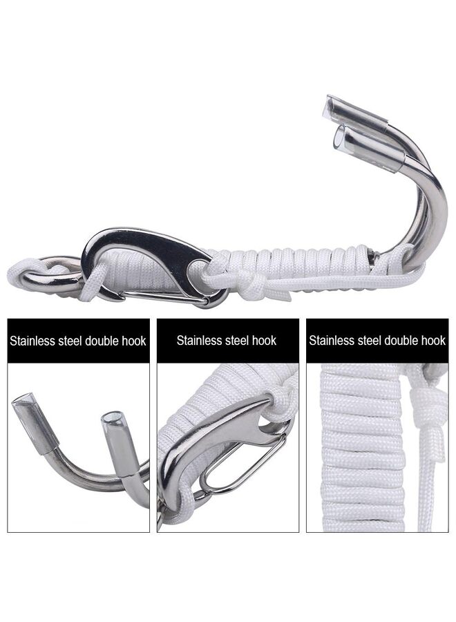 Reef Drift Hook, Scuba Diving Double Dual Stainless Steel Reef Drift Hook with Line for Cave Dive (Color : White) - Image 2