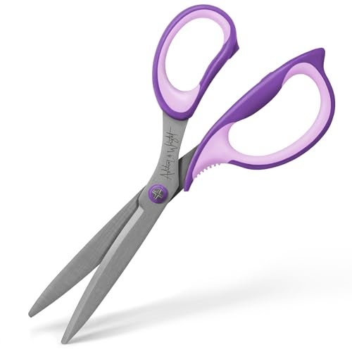 Ashton and Wright Precision SG Soft Grip Scissors for Office Home Kitchen and Craft 210mm 8 Steel Blades Purple Right Handed - Image 1