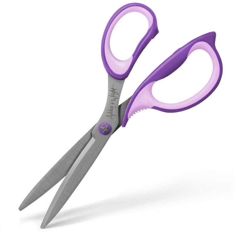 Ashton and Wright Precision SG Soft Grip Scissors for Office Home Kitchen and Craft 210mm 8 Steel Blades Purple Right Handed - Image 3
