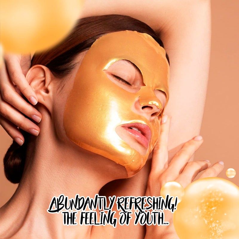 Nielies 24K Collagen Facial Mask (15 PCS) Anti Wrinkle, Firm Skin & Hydrating Skin Anti Aging, Puffiness, Mask for Revitalizing - Image 2