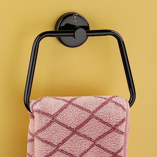 iSTAR Stainless Steel Black Finish Towel Ring/Napkin Ring/Towel Holder/Towel Hanger/Towel Holder for Washbasin and Napkin Holder Stand for Kitchen, Bathroom Square (Pack of 1) - Image 1