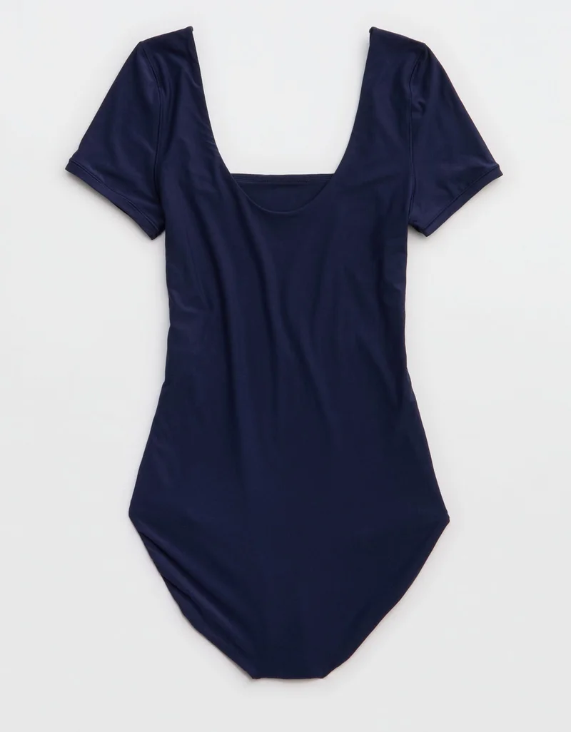 Aerie  Aerie SMOOTHEZ Short Sleeve Square Neck Bodysuit for Women | Best Price UAE
