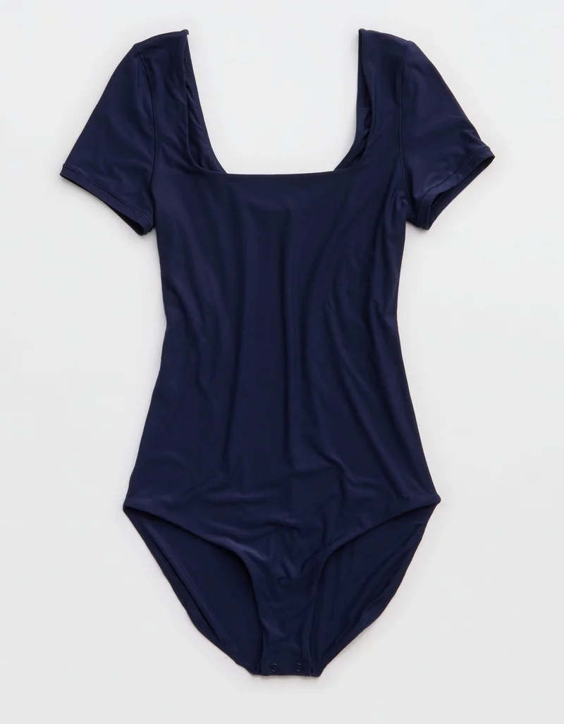 Aerie  Aerie SMOOTHEZ Short Sleeve Square Neck Bodysuit for Women | Best Price UAE
