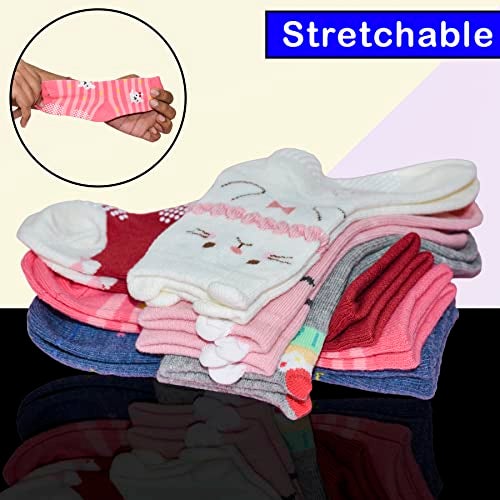 Koochie-Koo Cotton Baby Socks For Girls, Kids Socks For Baby Girls, Anti Skid Socks For Girls, Anti Slip Socks For Babies, Multicolor, 12-18 Months (Pack Of 6, Ankle Length) - Image 4