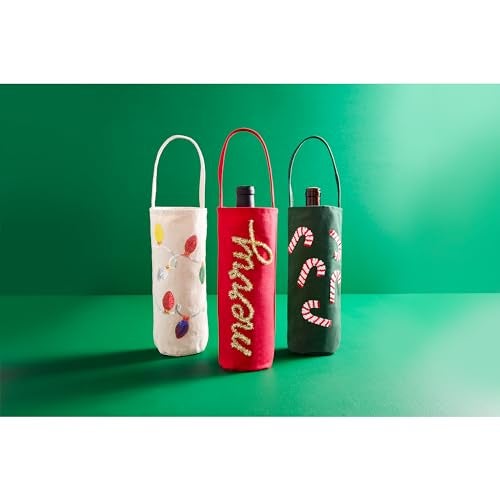 Mud Pie Sequin Wine Bag White 15 x 5 - Image 3