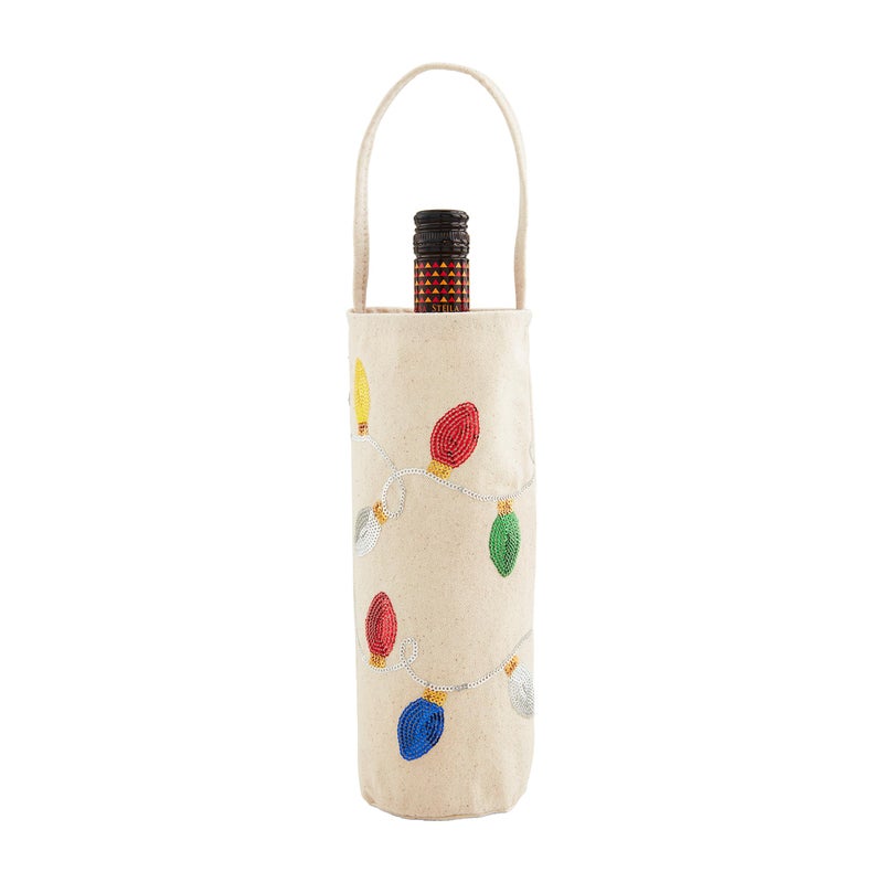 Mud Pie Sequin Wine Bag White 15 x 5 - Image 2