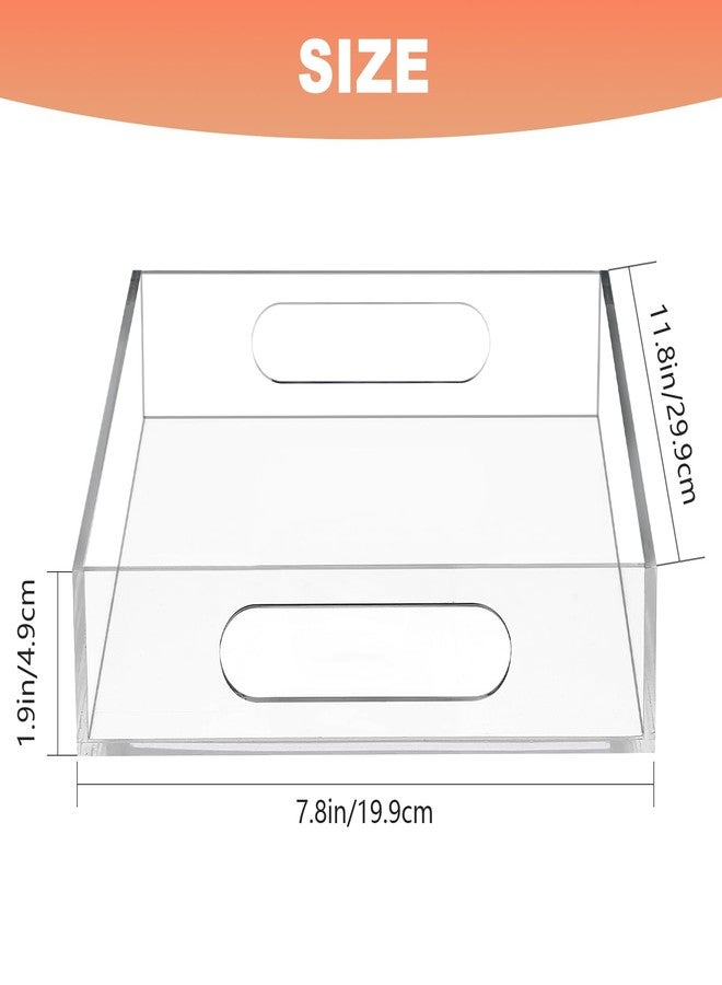 MYFULLY Clear Serving Tray | Acrylic Decorative Serving Trays with Handles - Organizer for Fruit, Yogurt, Snacks, Pasta - Food Safe, BPA Free 8" x 12" - Image 2