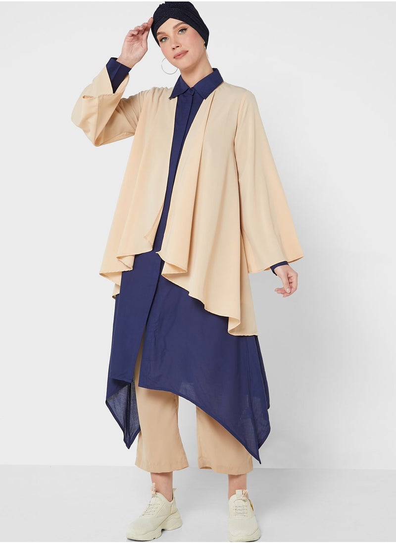 Khizana - Drape Detail Duster Jacket - Image 1