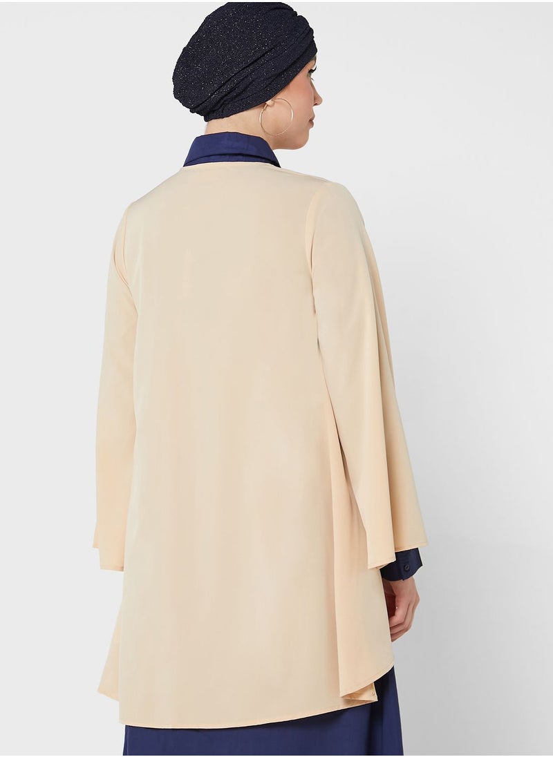 Khizana - Drape Detail Duster Jacket - Image 1