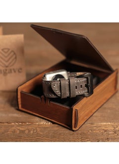 Vagave Apple Watch Compatible Crazy Leather Band with Oval End 42 44 45 mm  - Image 2