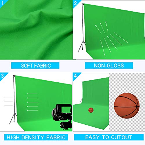 ISSUNTEX 5X7 ft Background Muslin Backdrop, Photo Studio, Collapsible High Density Screen for Video Photography and Television-Green - Image 3